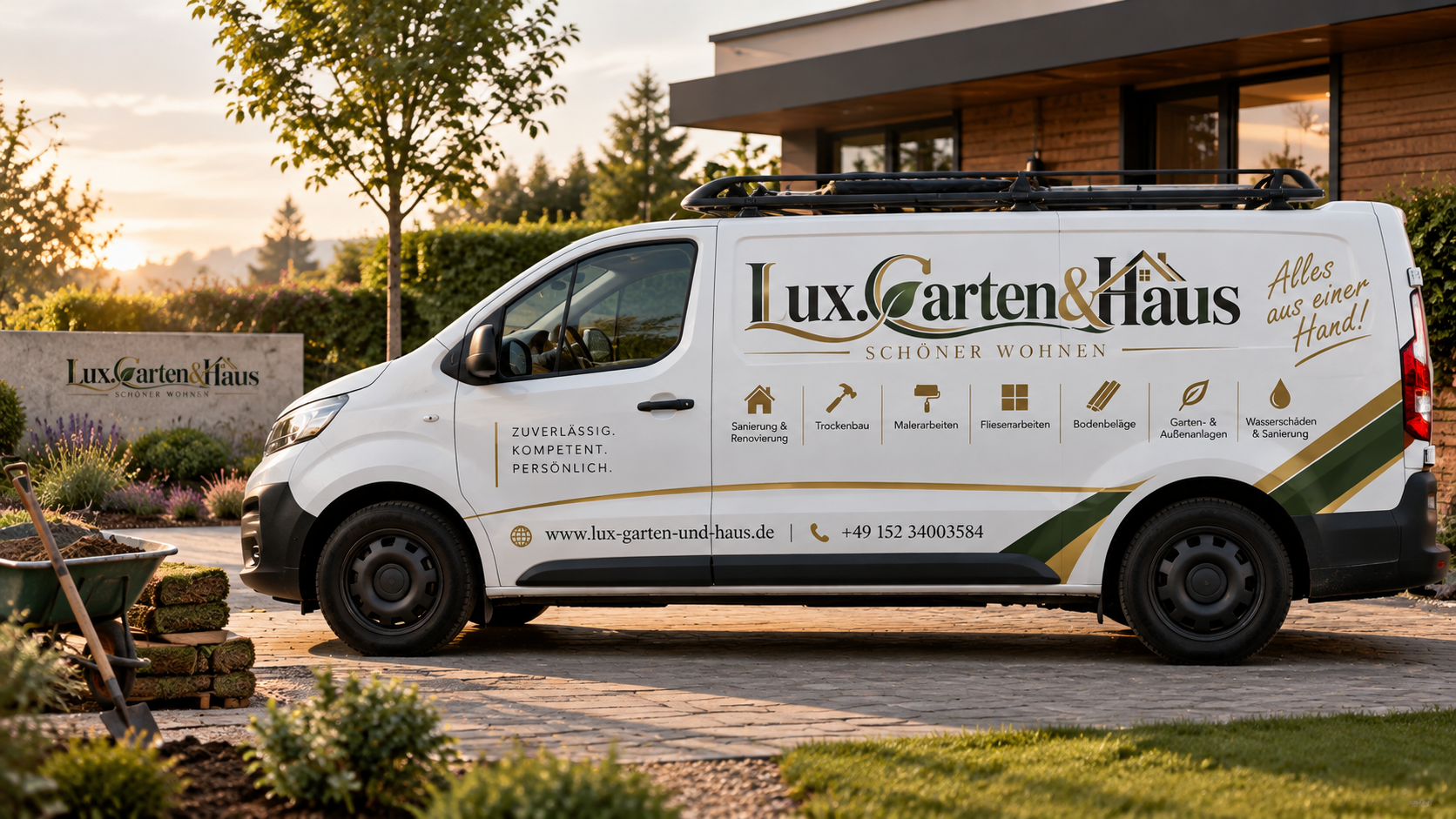 Firmenfahrzeug von Lux Garten & Haus